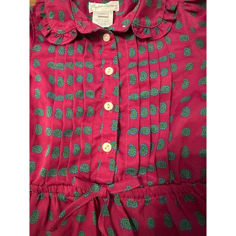 ralph lauren paisley dress‎ with pleats baby girl 9 mos